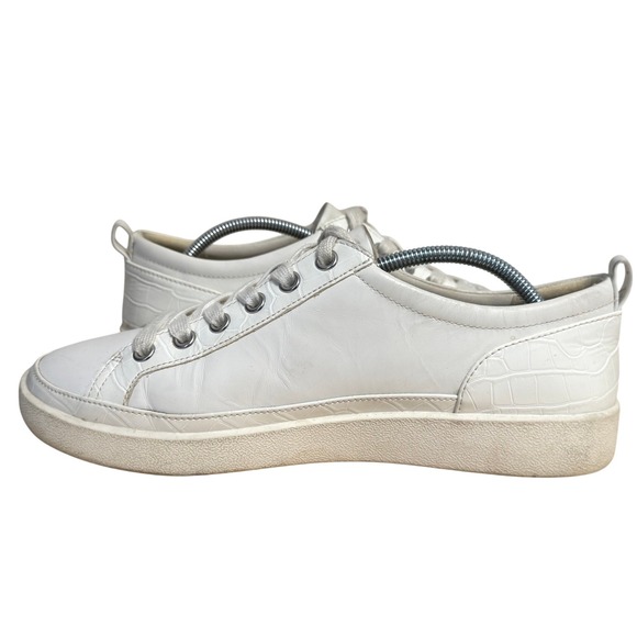 Vionic Winny Womens 9 White Leather Croc Embossed Low Top Fashion Sneakers Shoes - Picture 13 of 15